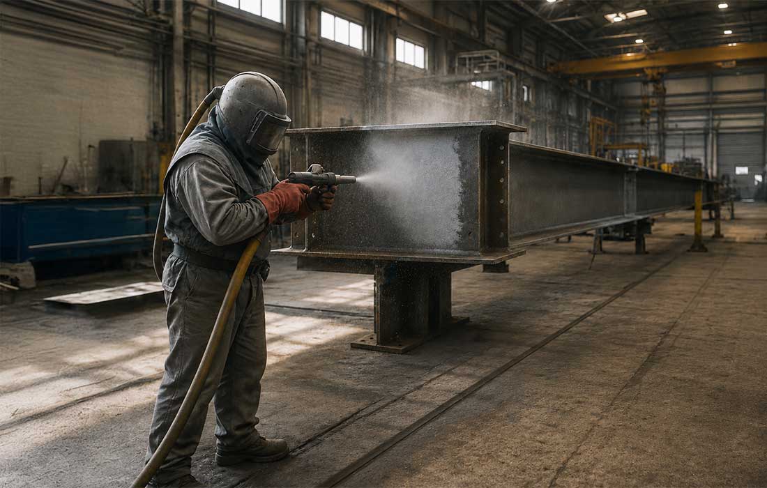 Endüstriyel parçalarda kumlama ile oluşturulan metal yüzey profili